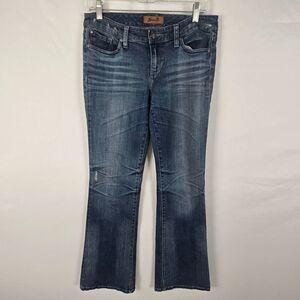 Seven7 Jeans Women's 29 Blue Medium Wash Straight Slight Distressed
